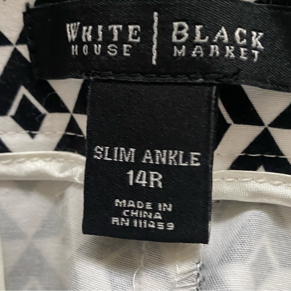 White House Black Market Geometric Patterned Slim Ankle Paints 14R - Picture 5 of 6